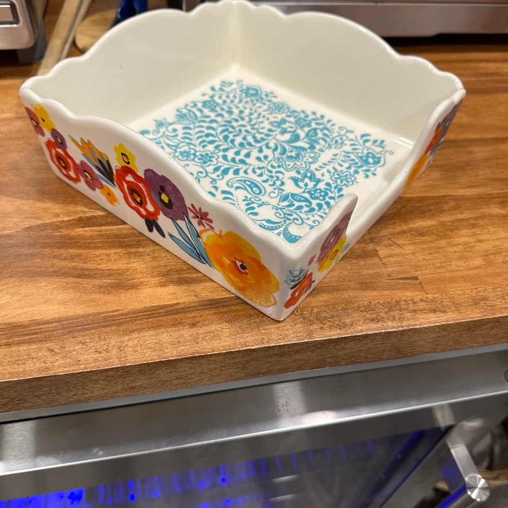 Floral Ceramic Napkin Holder